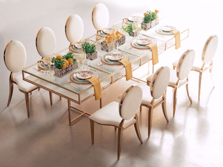 Lemon-Yellow Highlights — Sicilian Set with White Velvet Chair