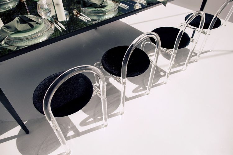 Matcha set on a black rectangular table