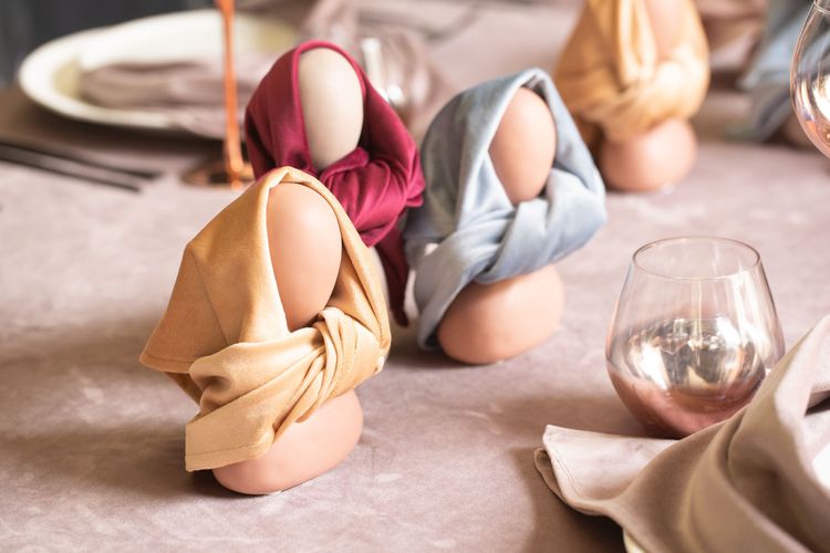 Rectangular Velvet Tablescape with Copper Glasses
