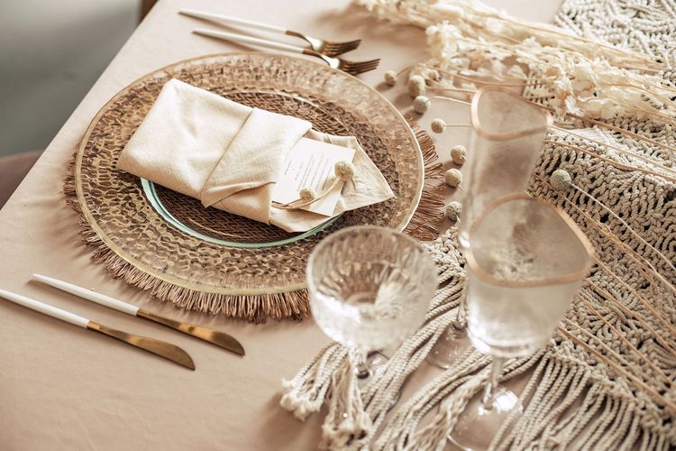 Sandy boho table setting