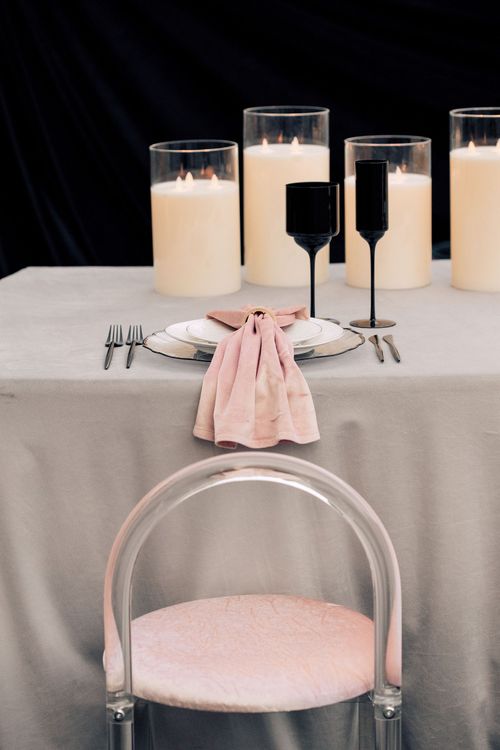 Serpentine with Pink & Black and Candles