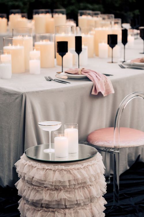 Serpentine with Pink & Black and Candles