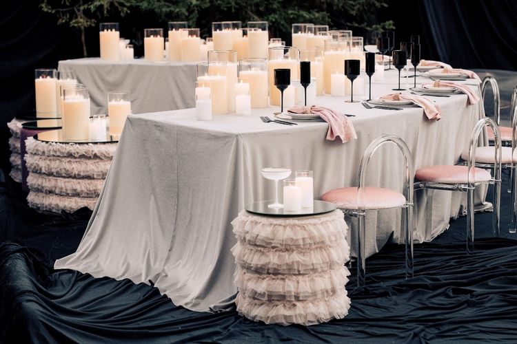 Serpentine with Pink & Black and Candles