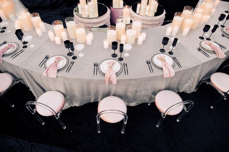 Serpentine with Pink & Black and Candles