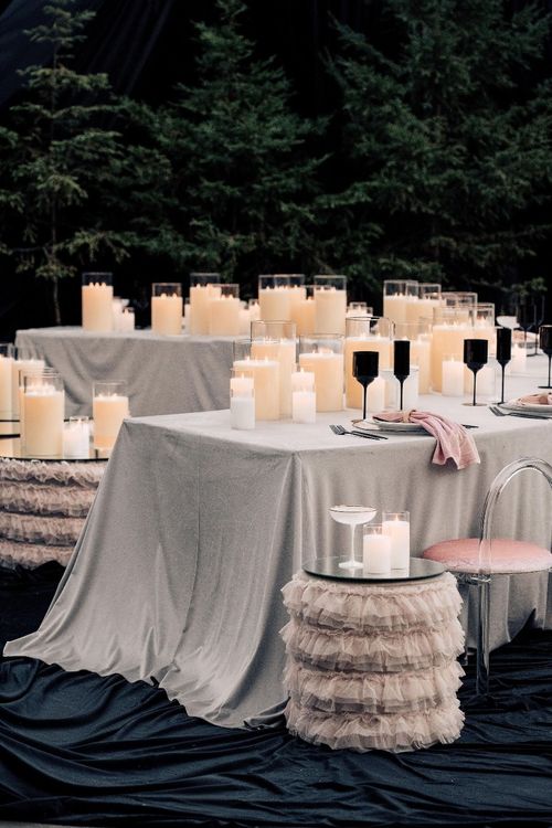 Serpentine with Pink & Black and Candles