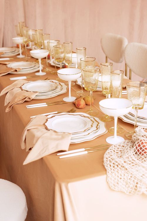 Soft Peach Tablescape