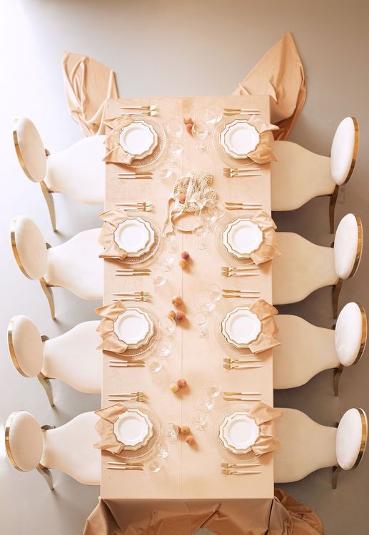 Soft Peach Tablescape