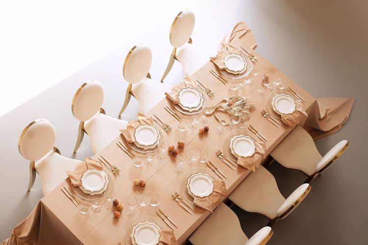 Soft Peach Tablescape