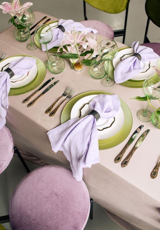 Velvet chairs lilac green shades