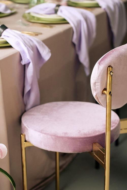 Velvet chairs lilac green shades