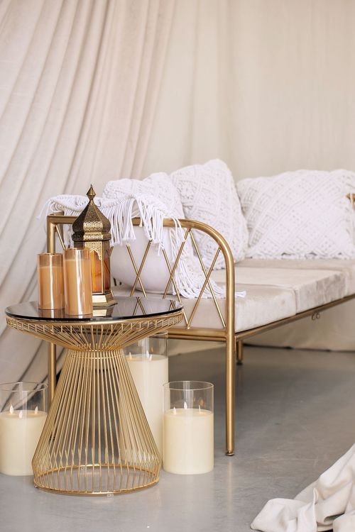 Velvet lounge tablescape cozy seating