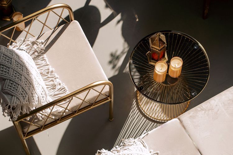 Velvet lounge tablescape cozy seating