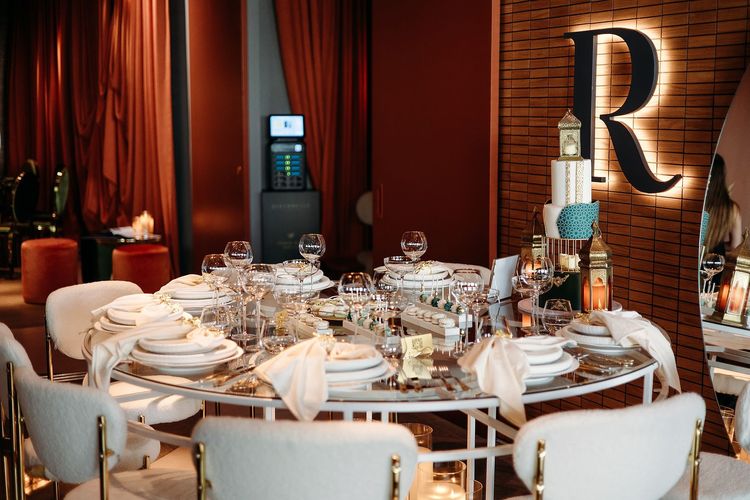 White glass table cozy chairs