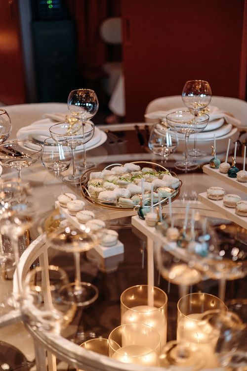 White glass table cozy chairs