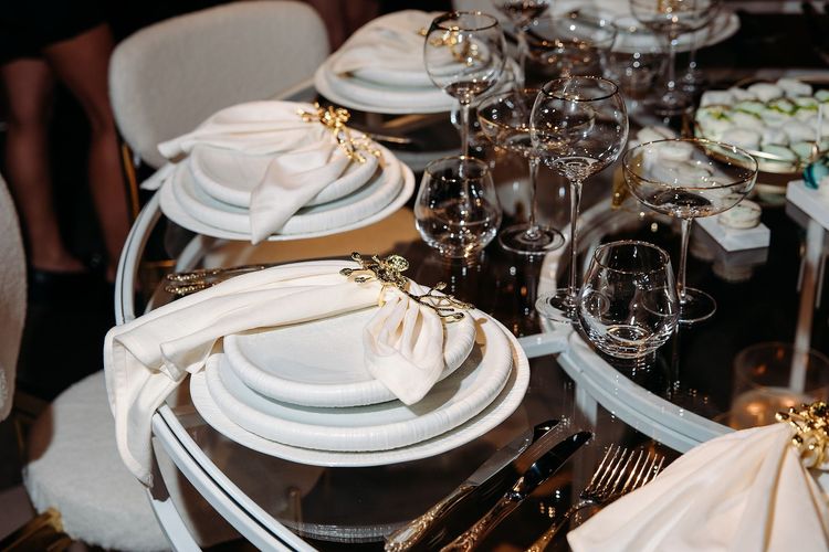 White glass table cozy chairs