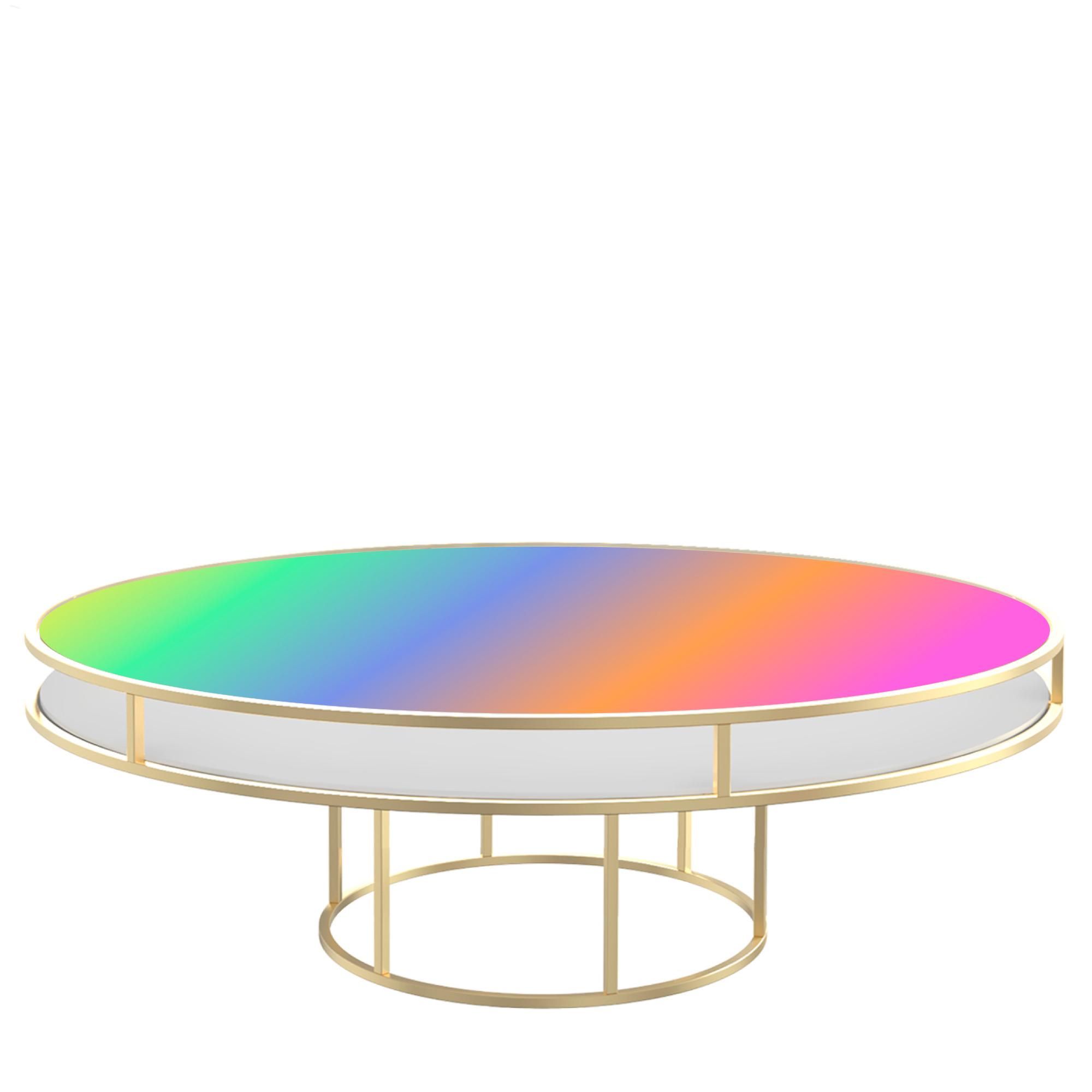 CORNELL KIDS gold round table with rainbow top