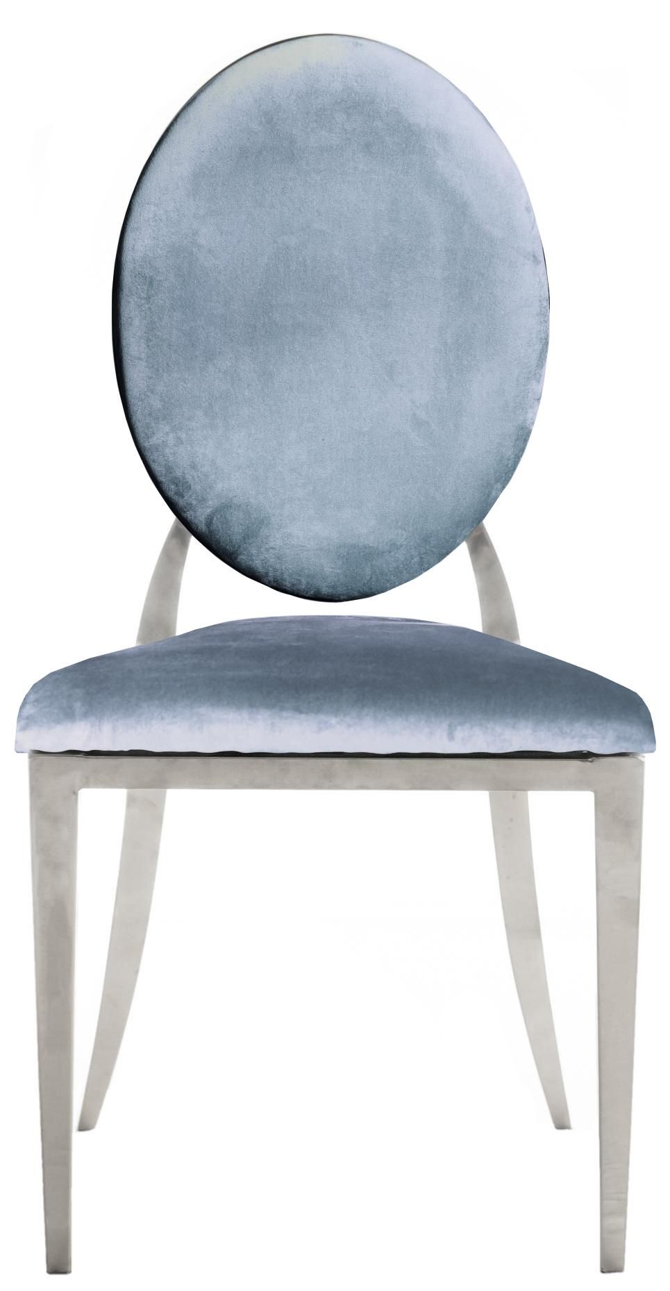 Silver DUPONT velvet chair, blue grey #309