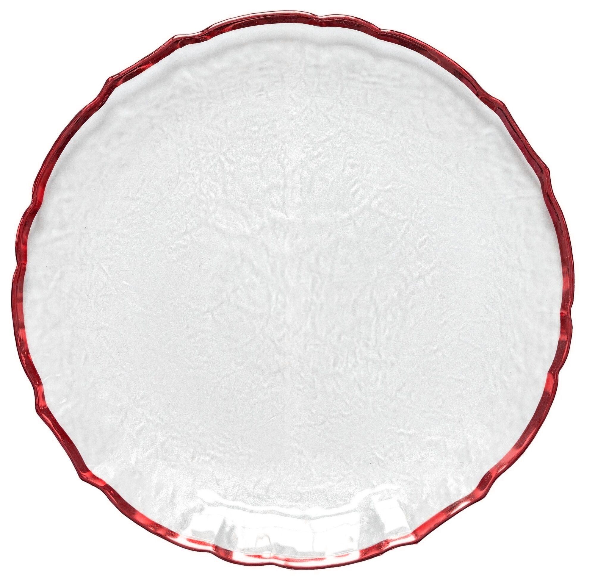 BERGANS red rim charger plate