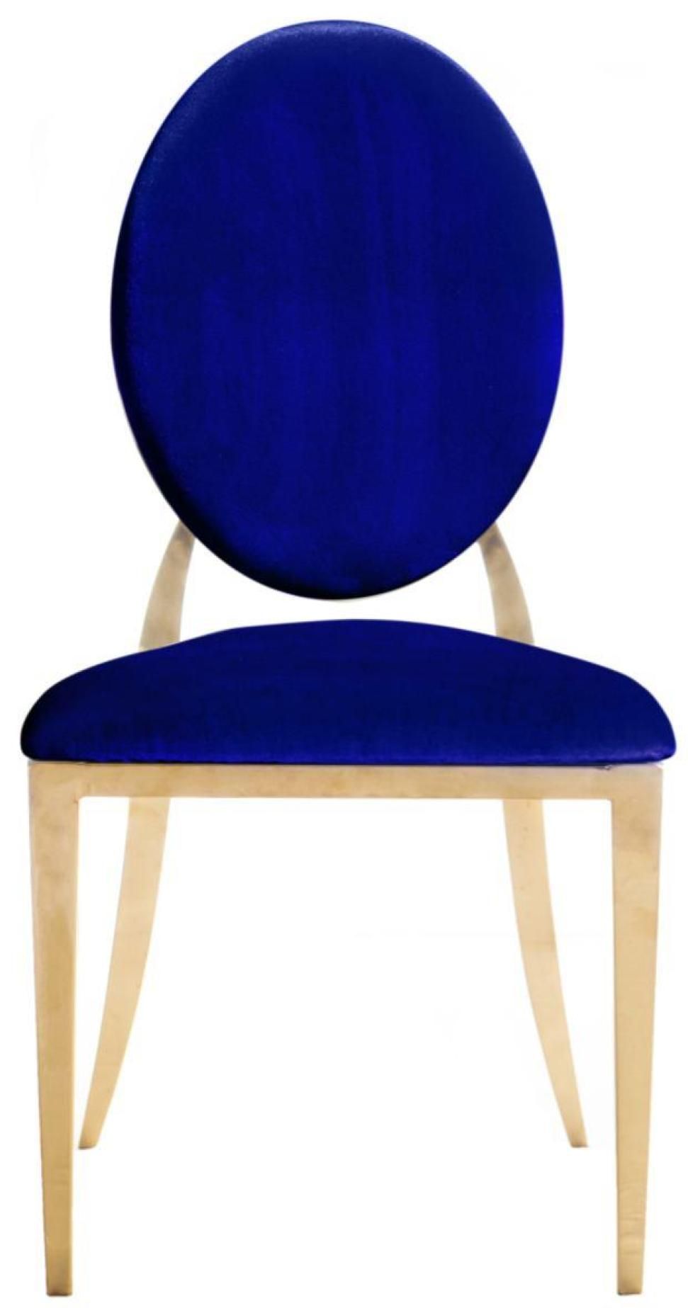 Gold DUPONT velvet chair, royal blue #354