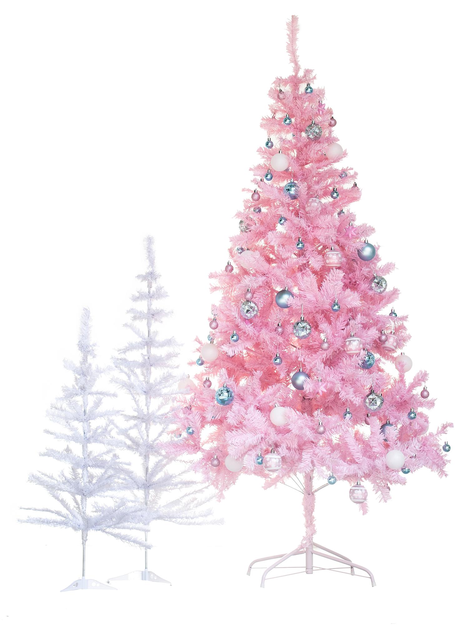 DELMONDE pink and white artificial christmas trees