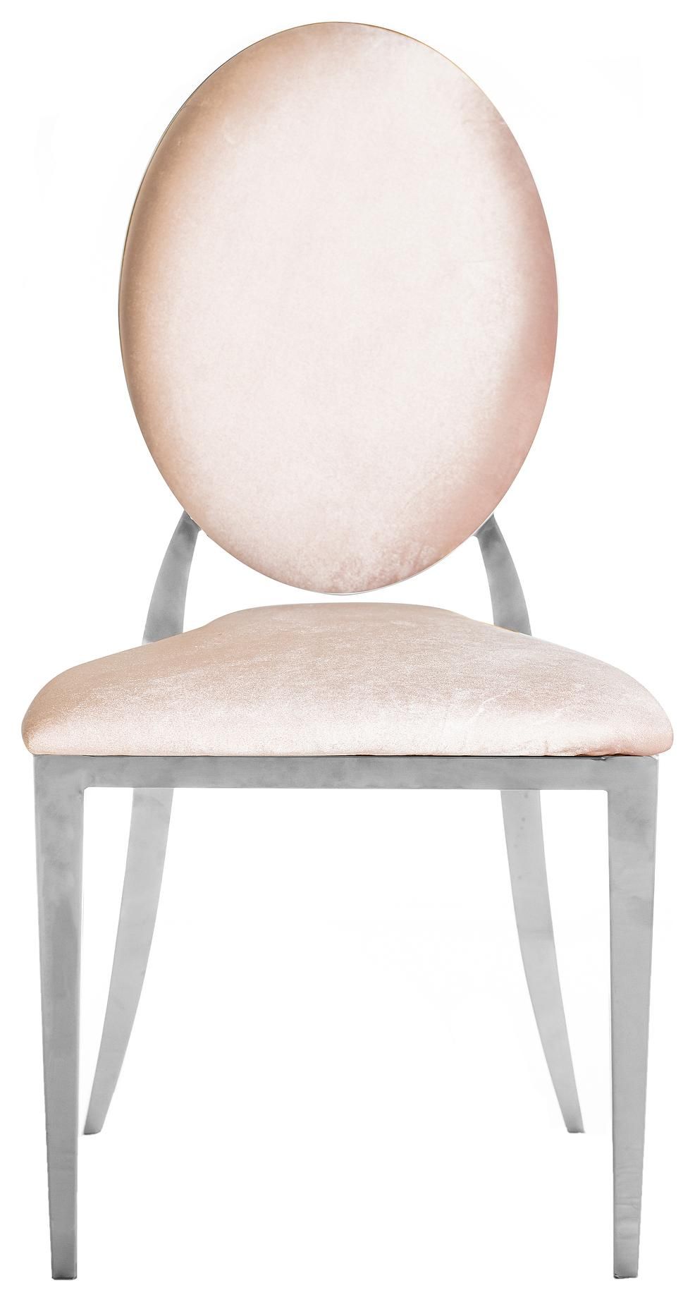 Silver DUPONT velvet chair, ice pink #303