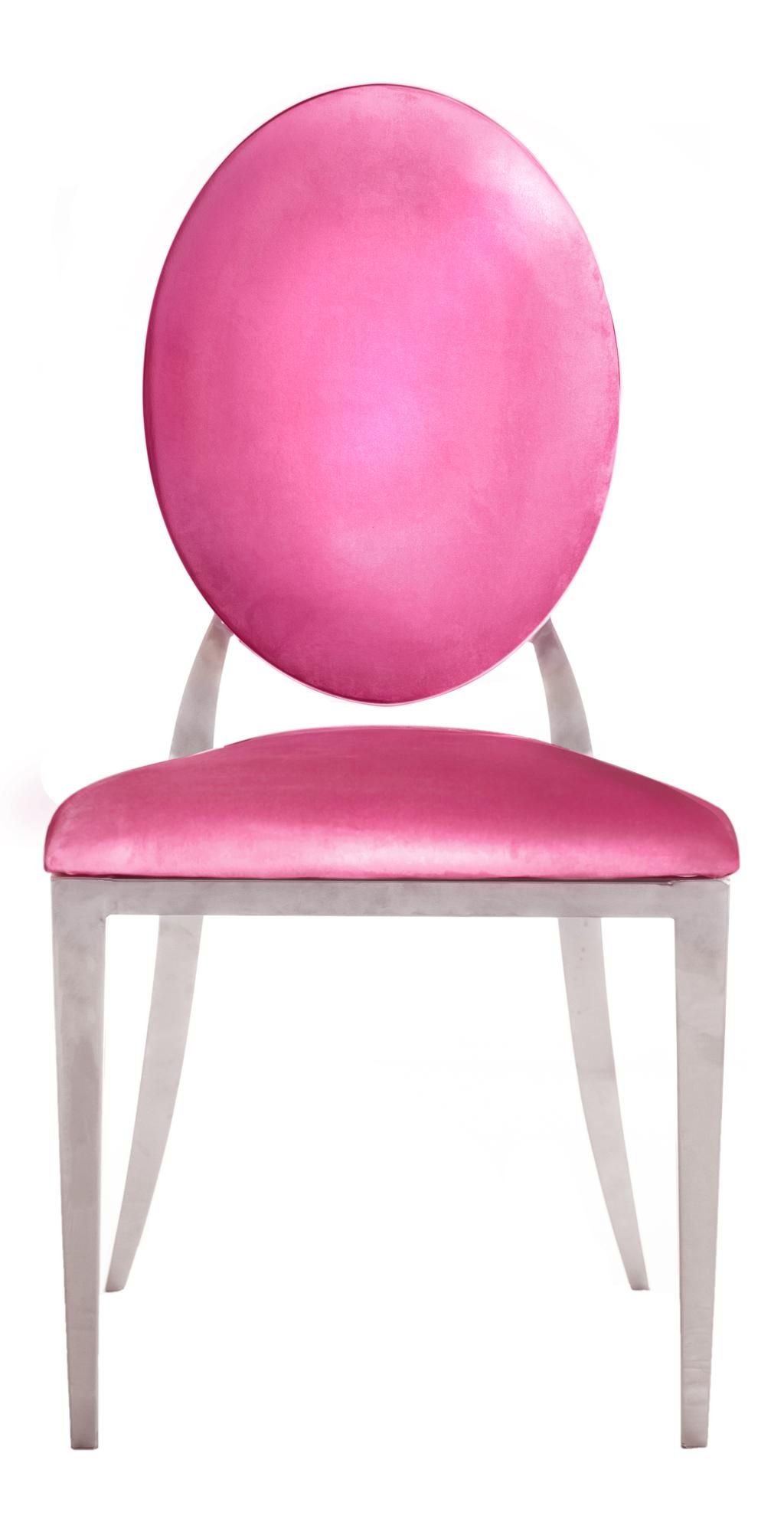 Silver DUPONT chair in barbie pink #942