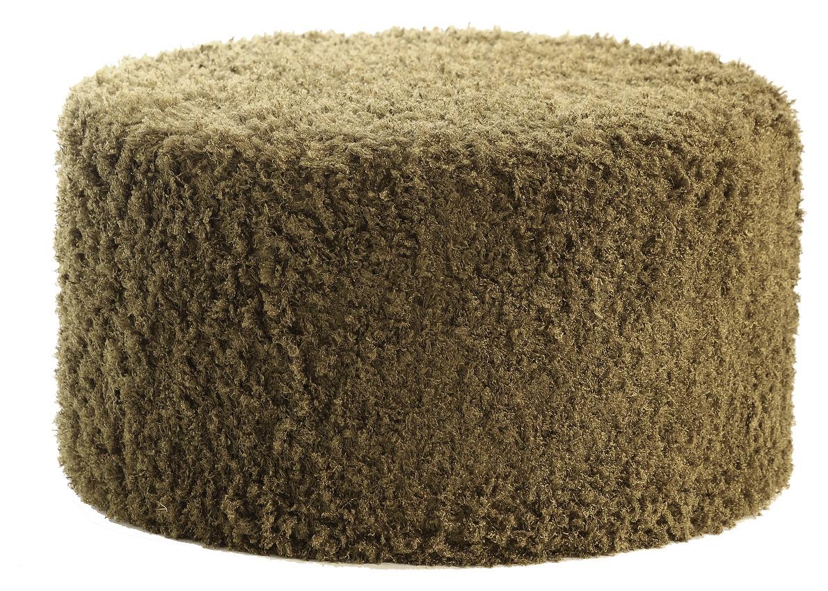 Round MOSS NORMAN pouf – large, moss #810
