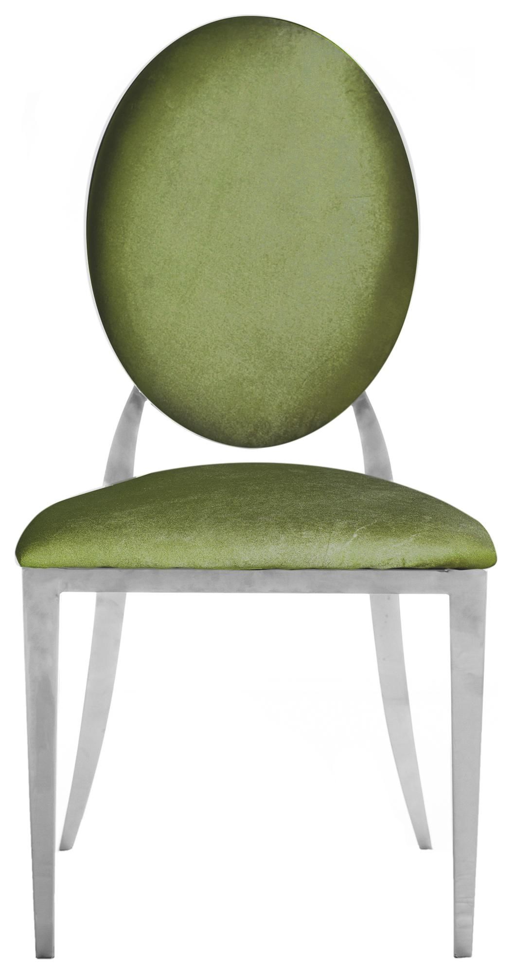 Silver DUPONT velvet chair, ice green #315/#339