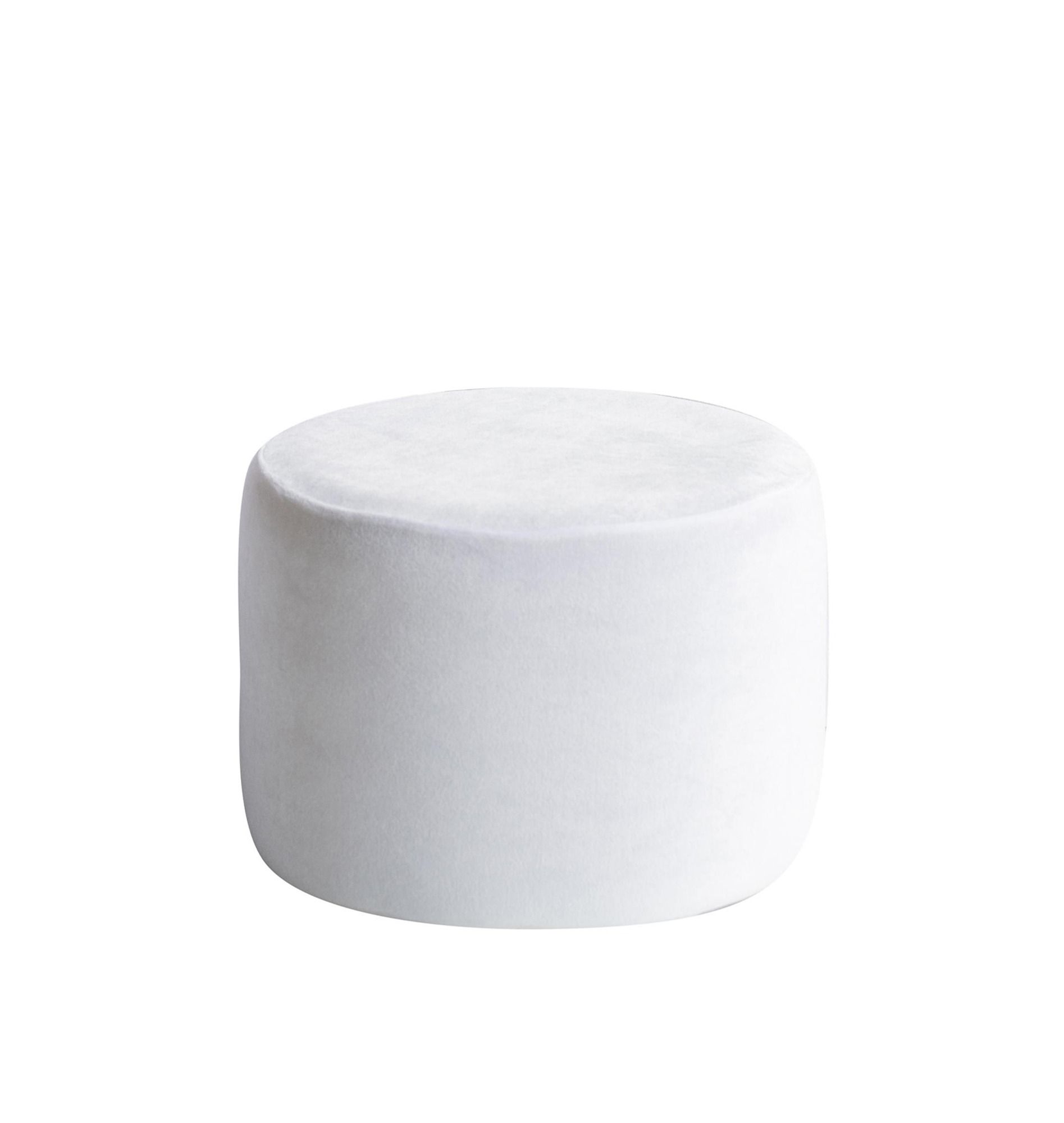 Small round NORMAN pouf, ice white #321