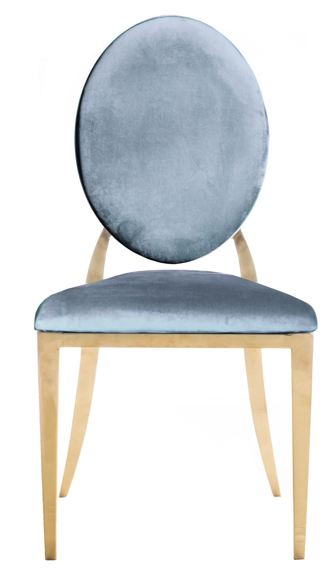 Gold DUPONT velvet chair, blue grey #309