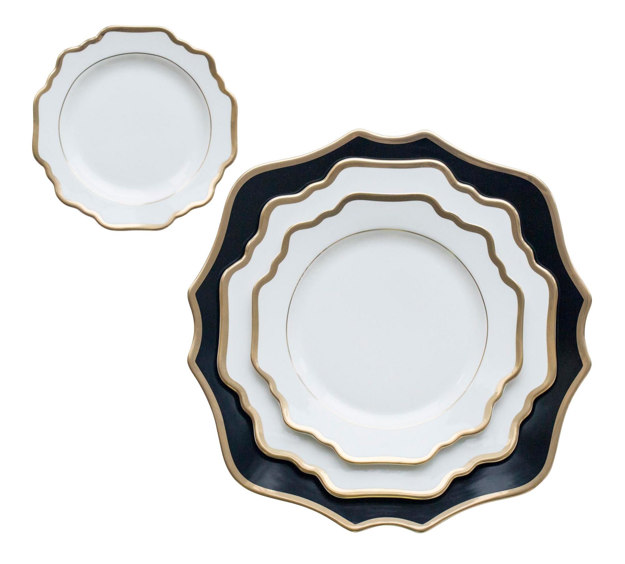 Plates ALLEN black and white - set of 4