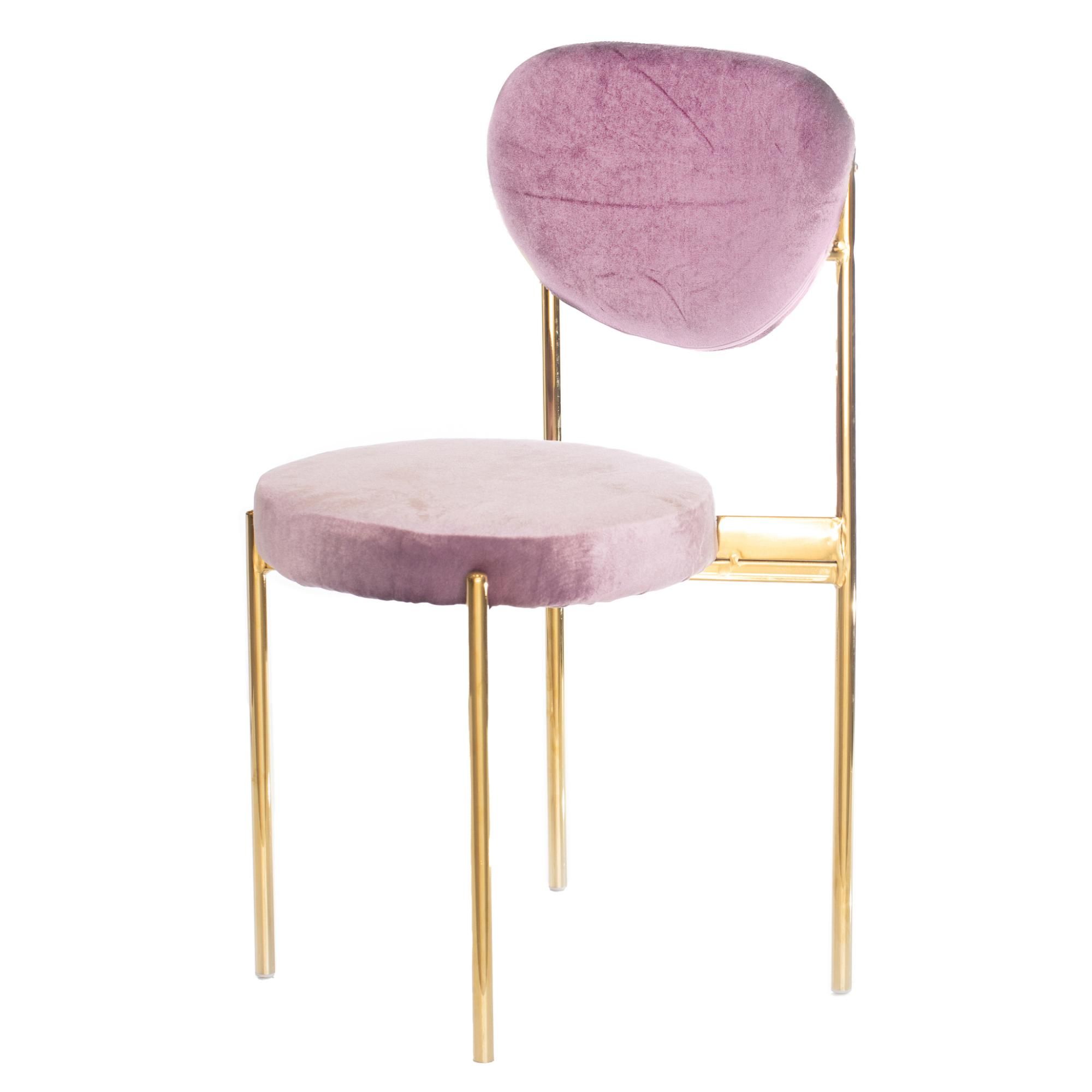 Gold TEMPO chair with PINK seat and back