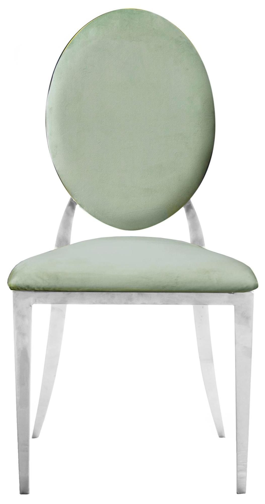 Silver DUPONT velvet chair, sage #435