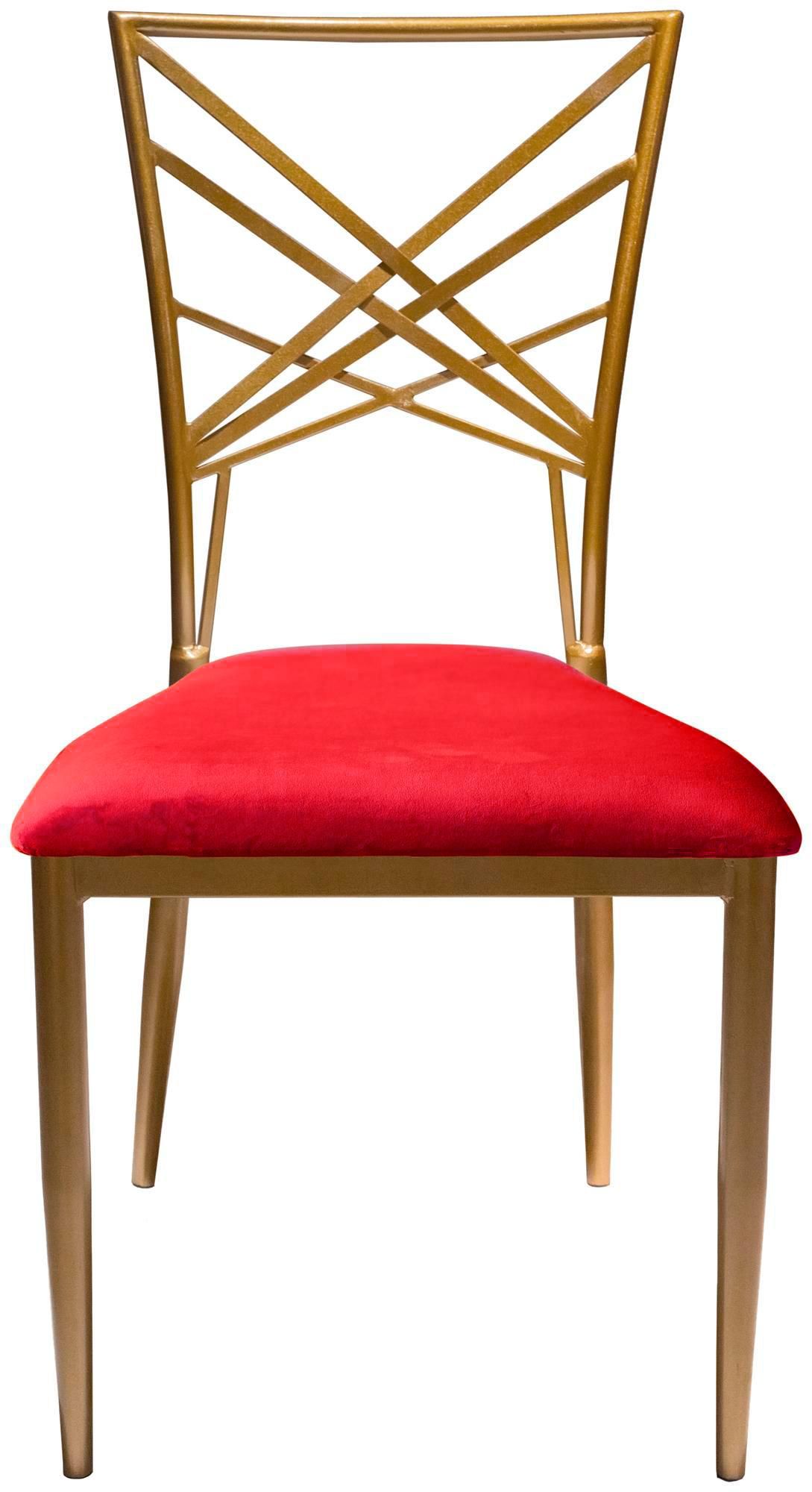 Gold OCTAVE velvet chair, red #318