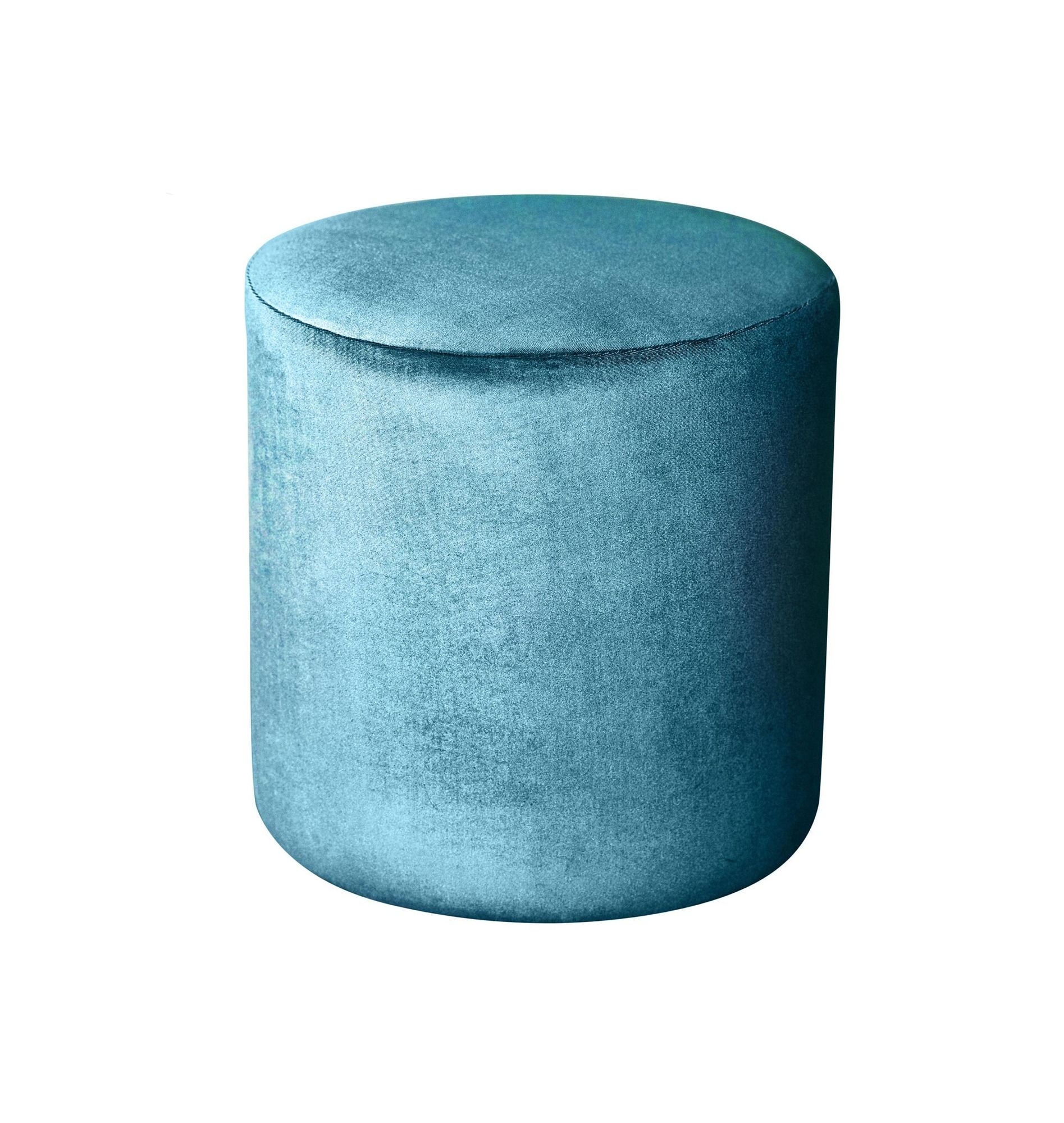 Medium round NORMAN pouf, ice blue #321