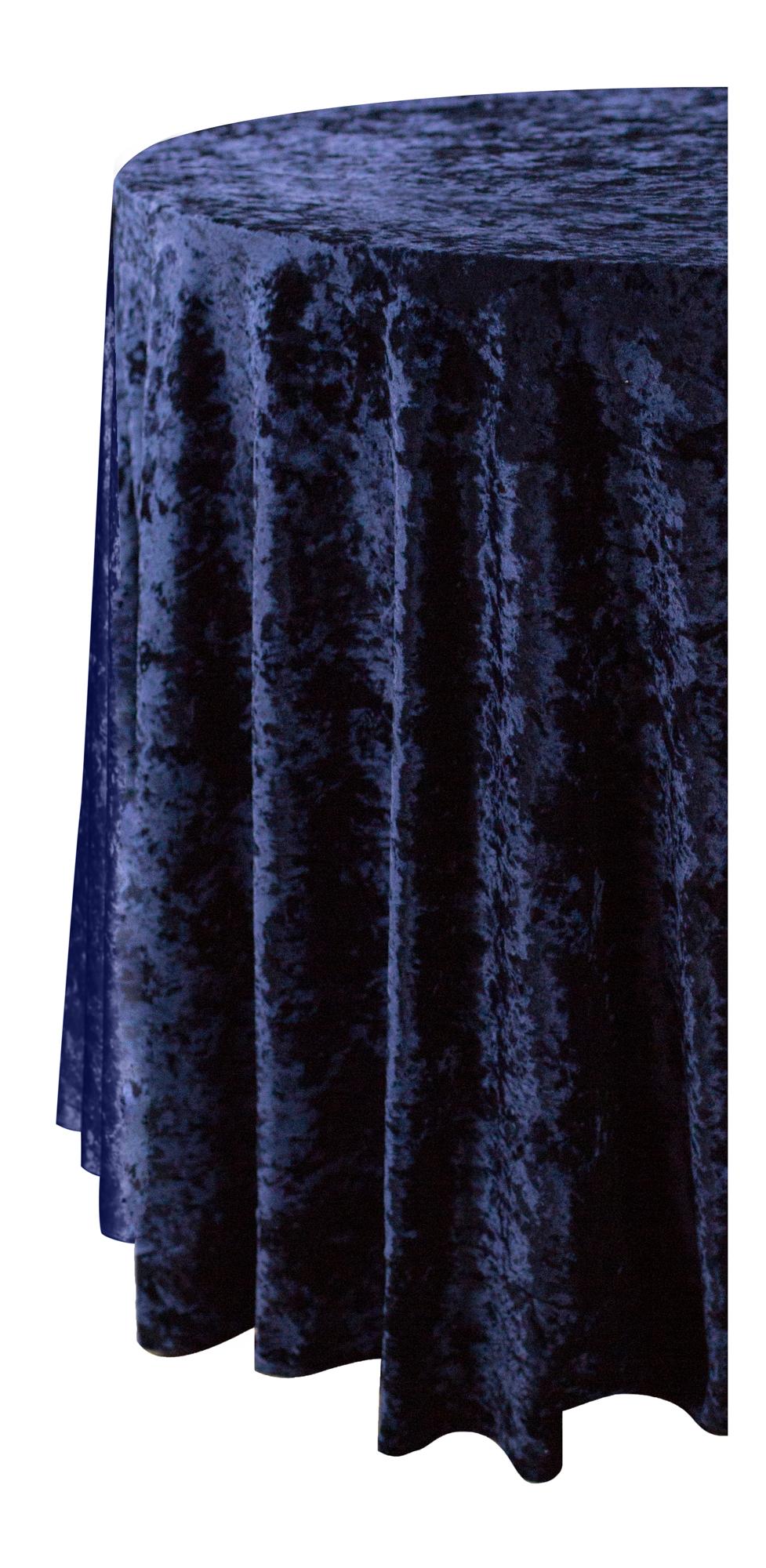 SHINY VELVET ROUND tablecloth HUGO in navy blue #827