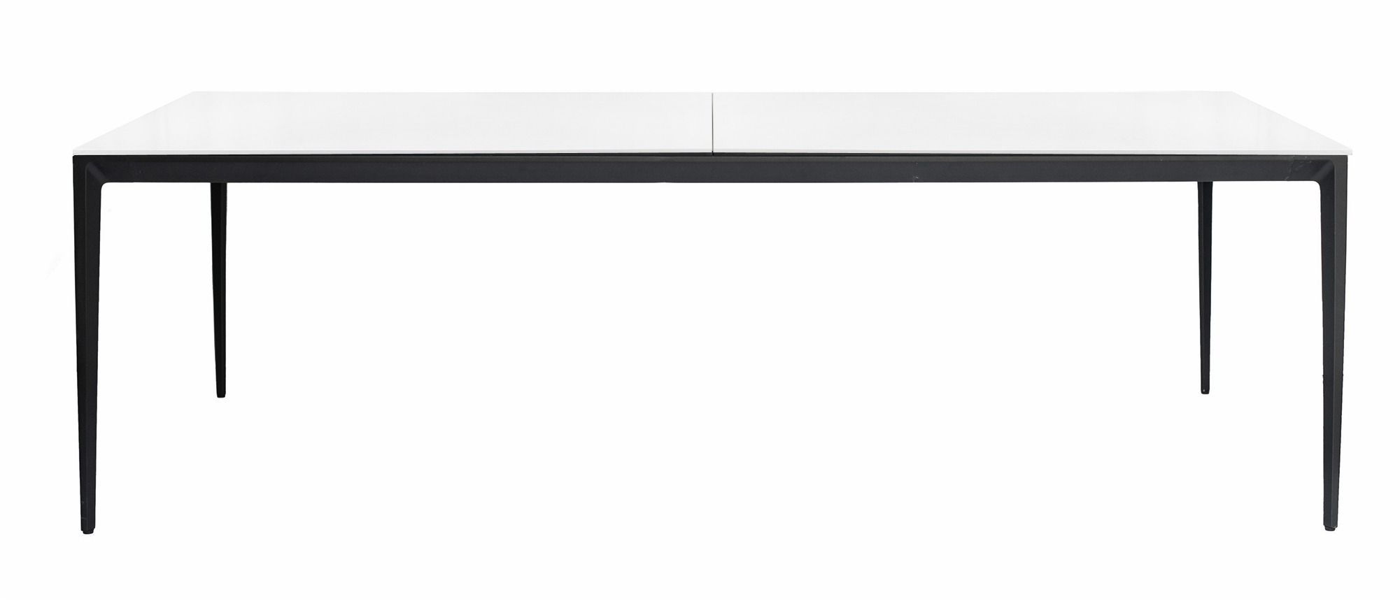 KREMER black rectangular table with white glass