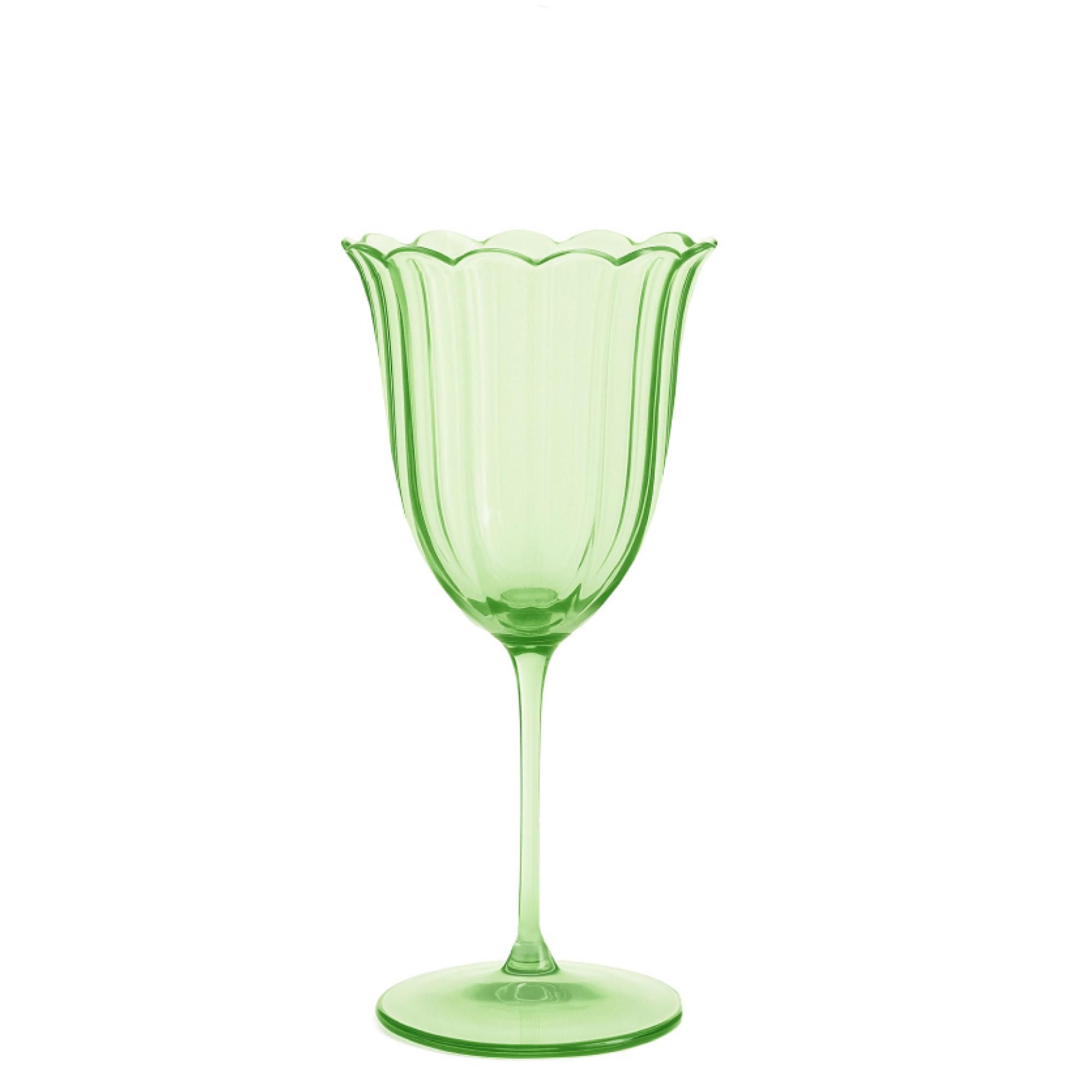Green MUSSET wine/water glass
