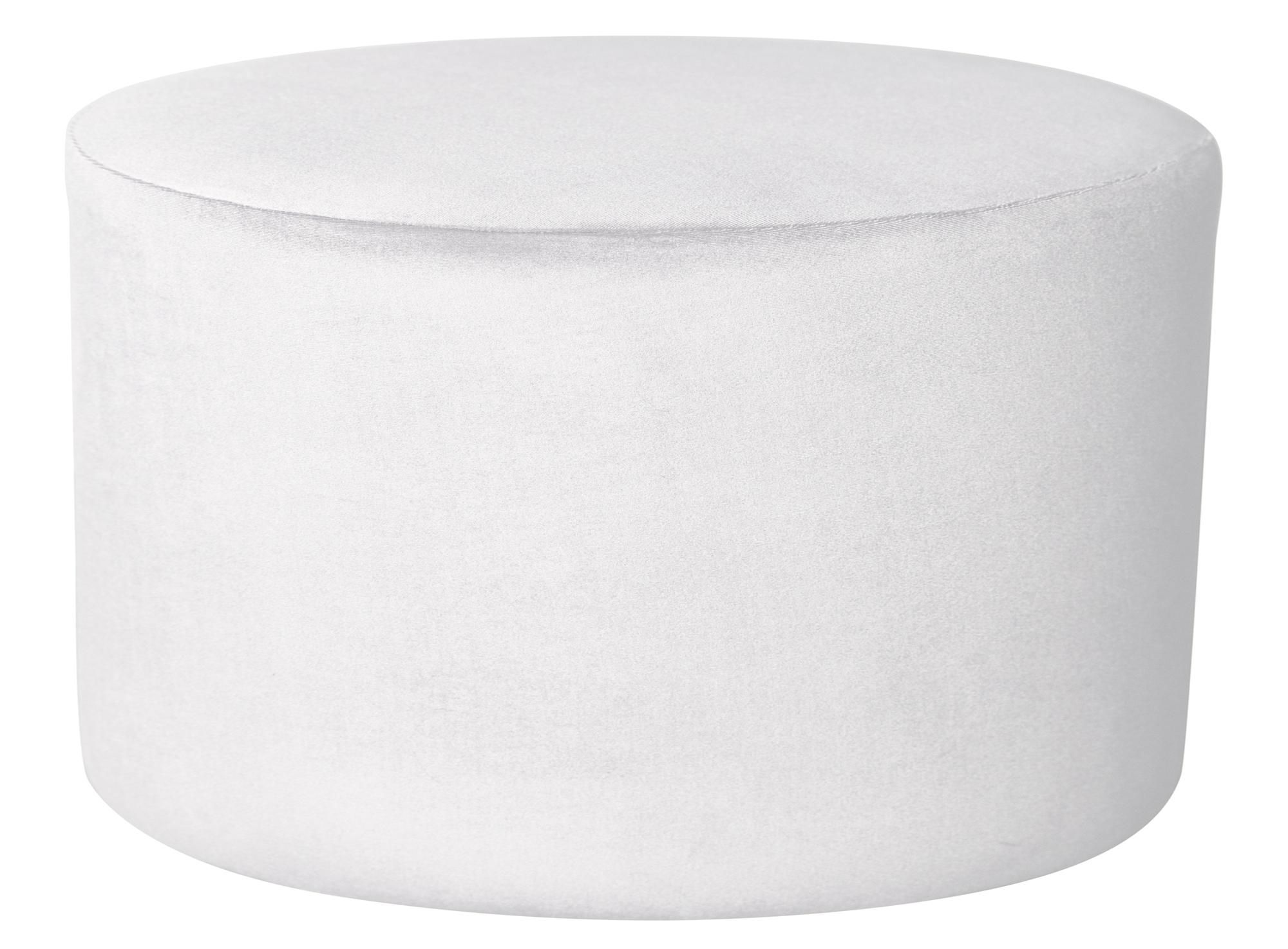 Large round NORMAN pouf, ice white #347