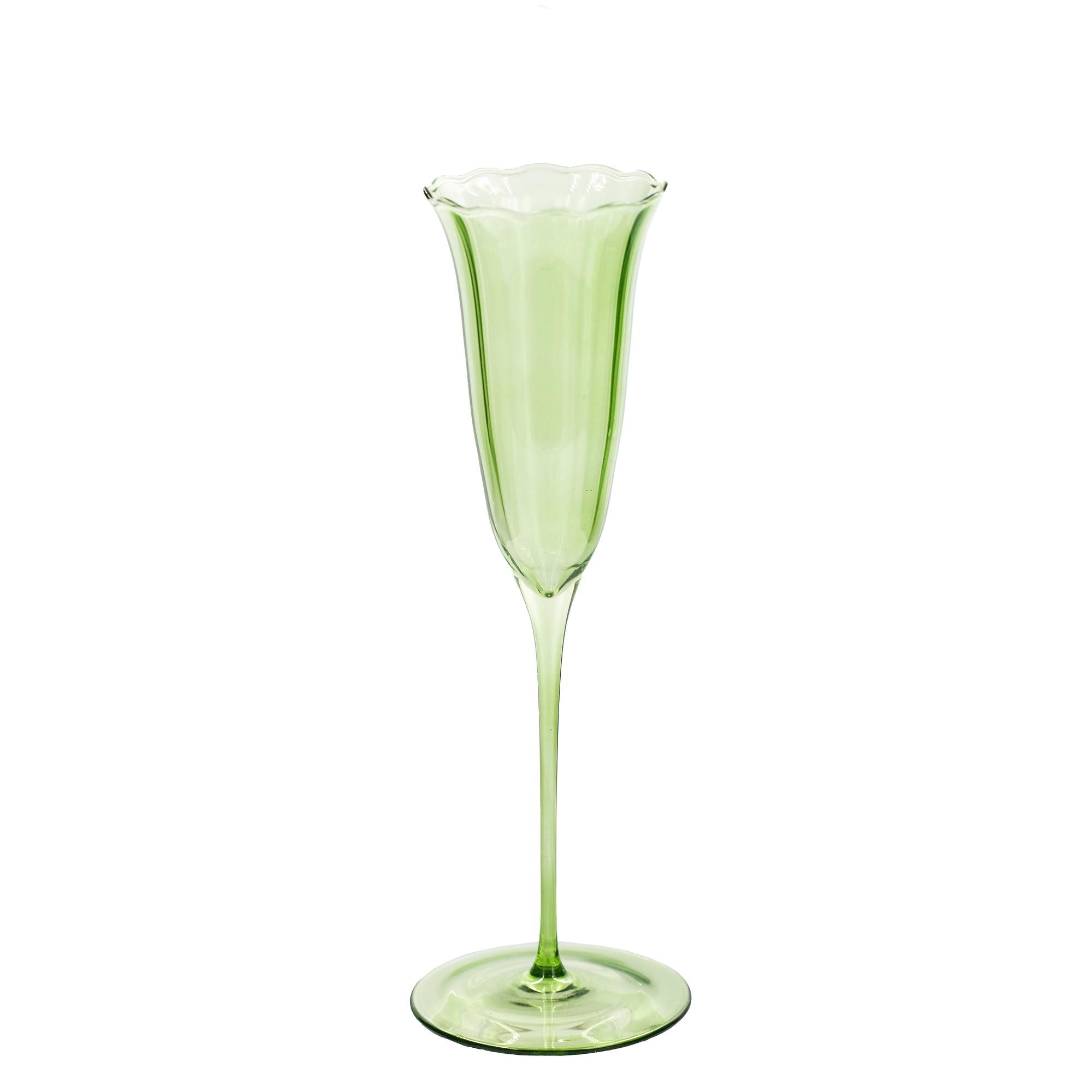 Green MUSSET flute glass