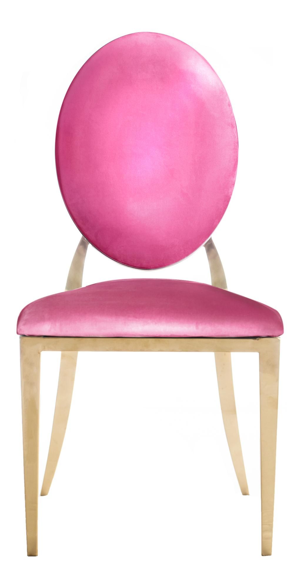 Gold DUPONT velvet chair, barbie pink #942