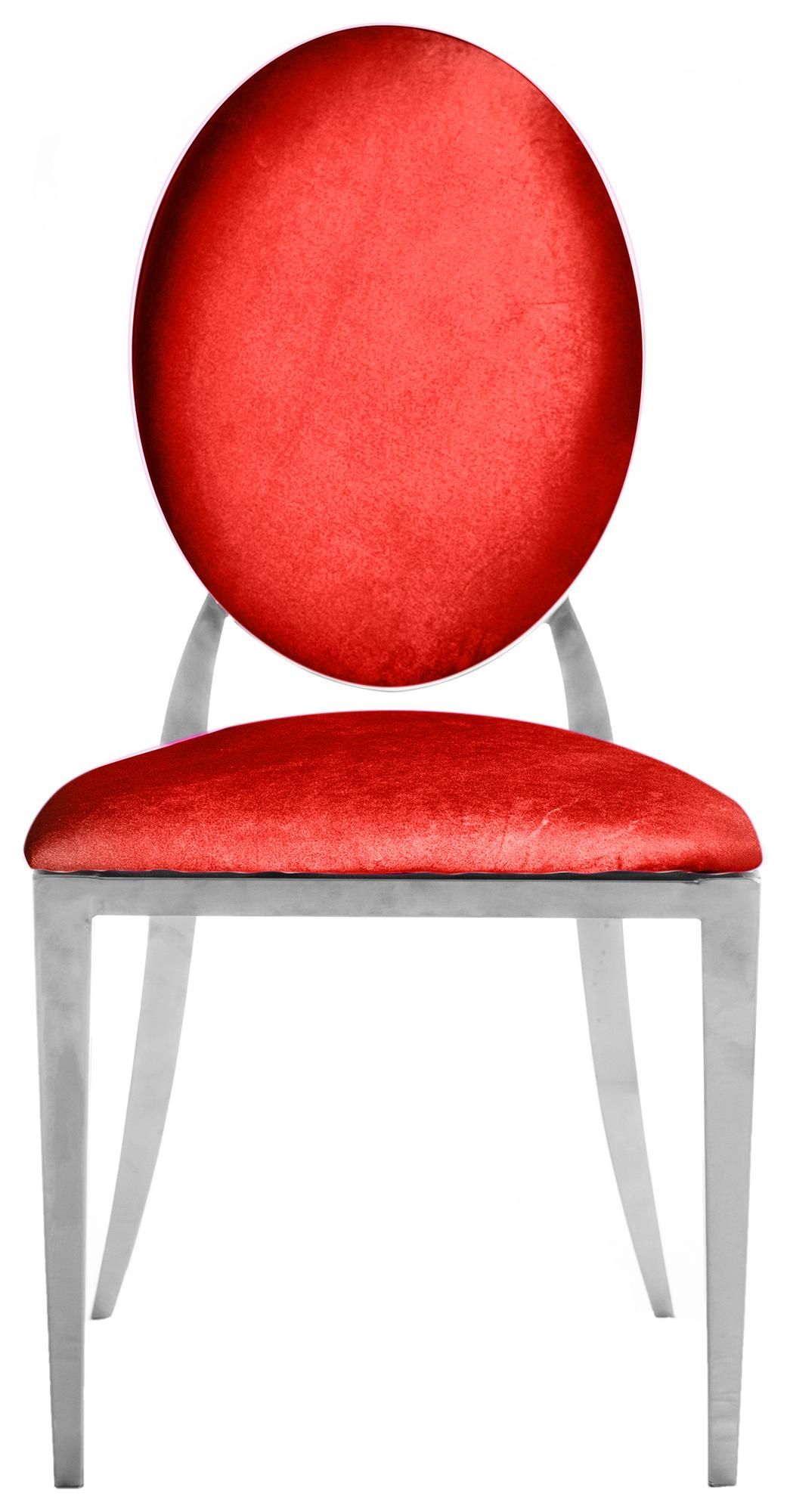 Silver DUPONT velvet chair, red #323