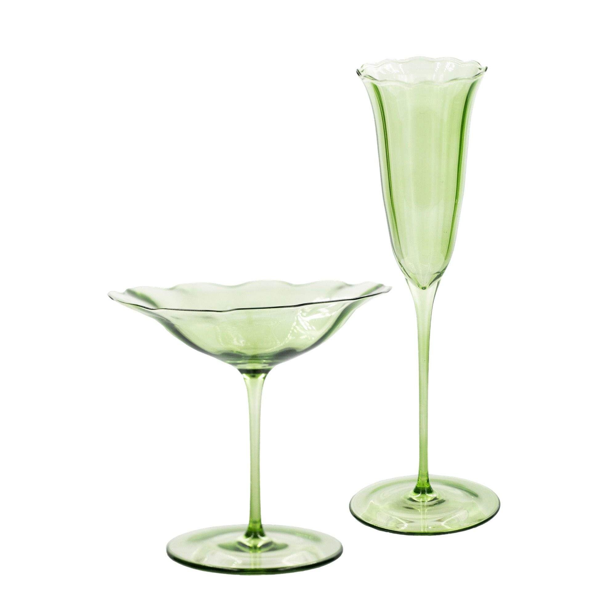 Green MUSSET glass, set of 2