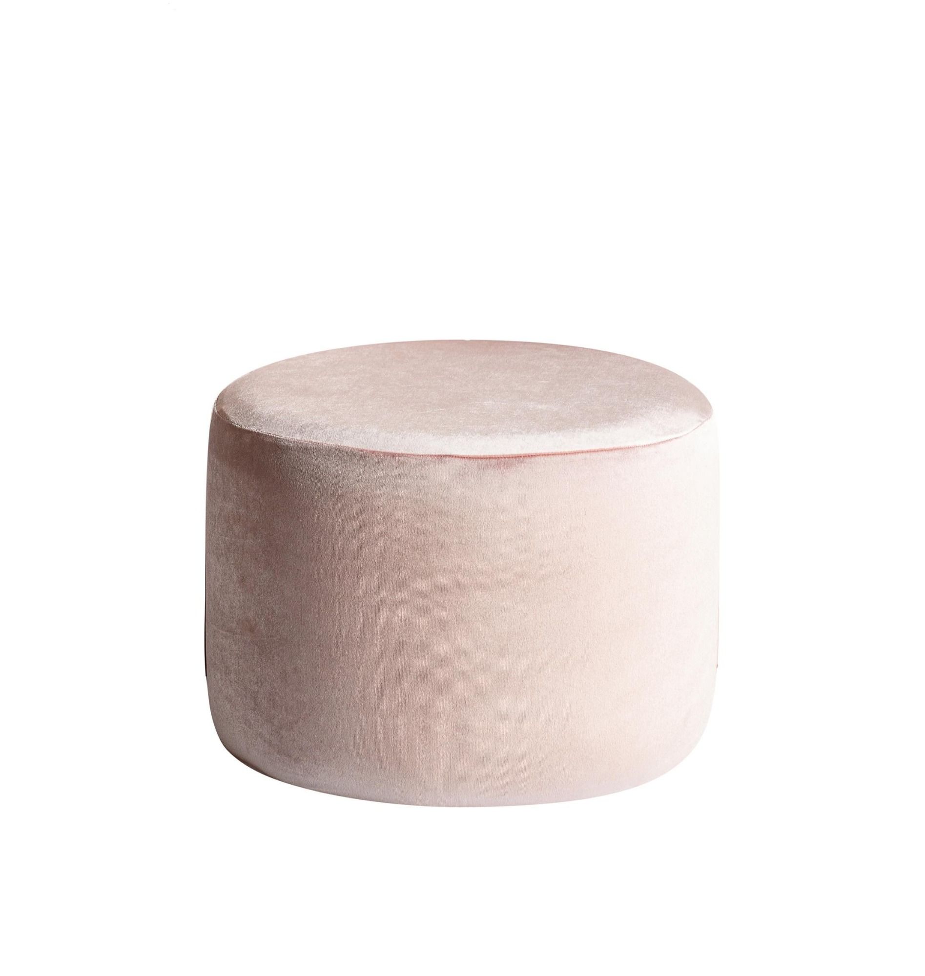 Small round NORMAN pouf, ice pink #303