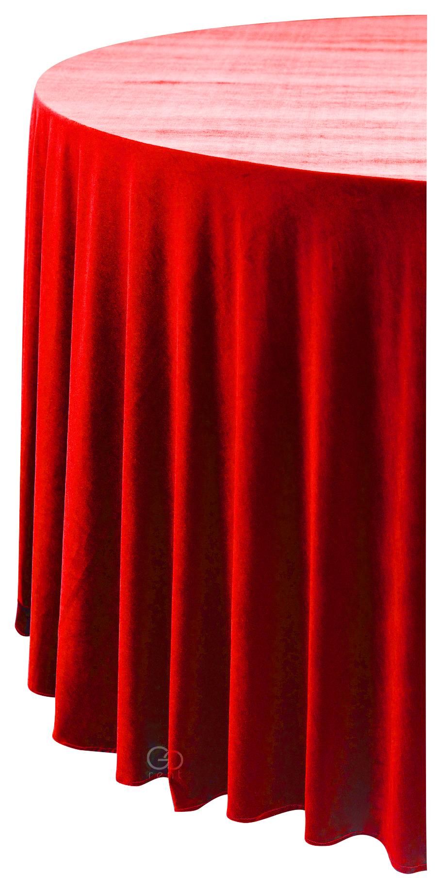 SHINY VELVET ROUND tablecloth ILER in ice red