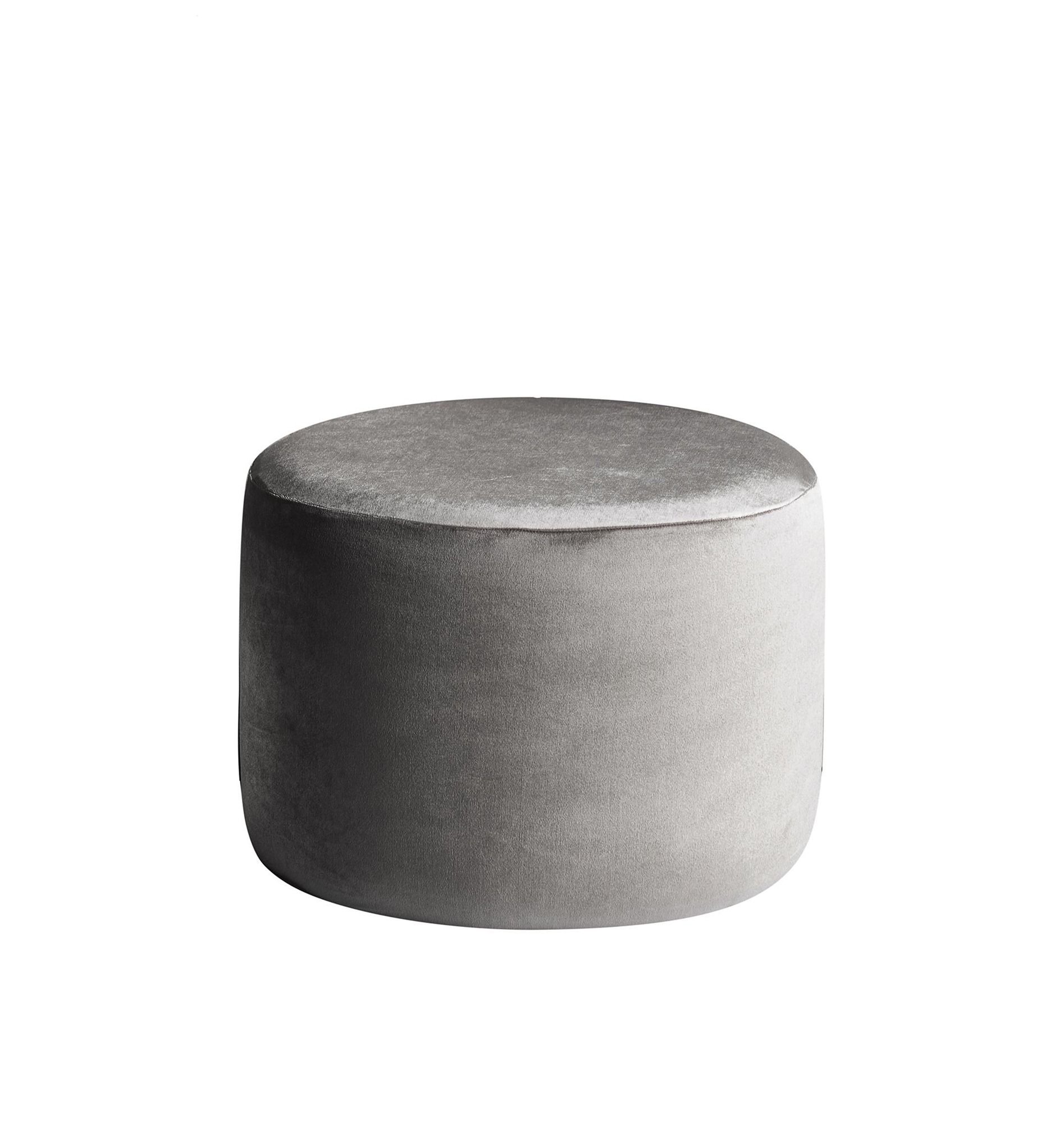 Small round NORMAN pouf, ash-grey #344