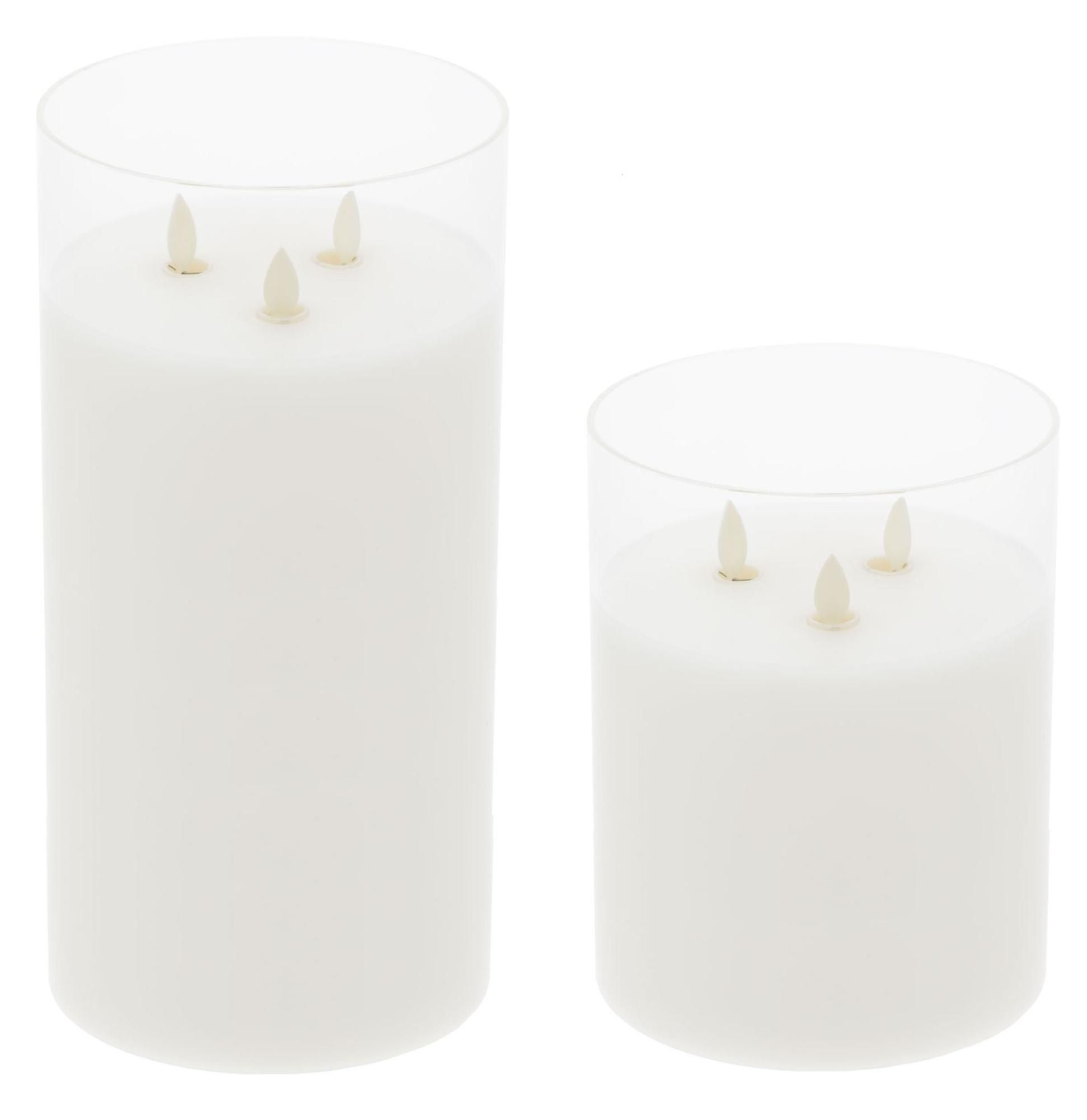 Led triple flame candles ARIA, set of 2