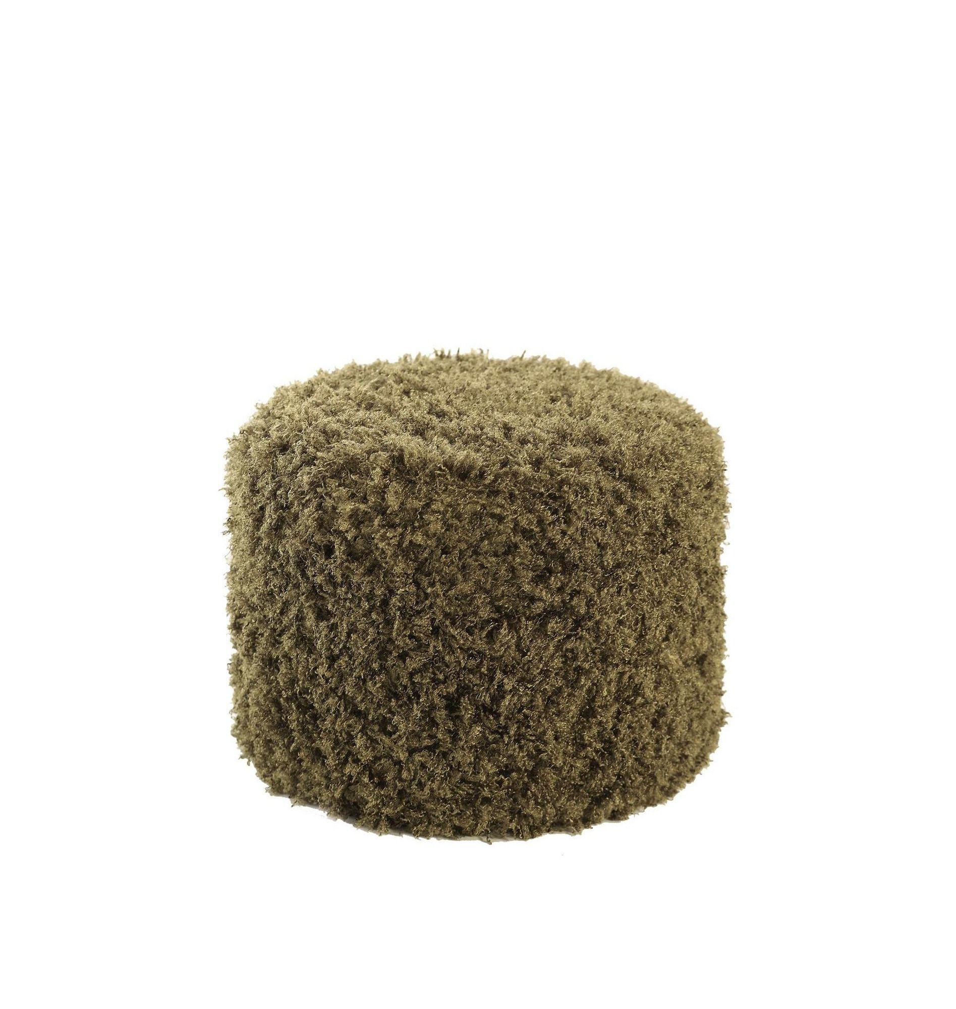 Round MOSS NORMAN pouf – small, moss #810