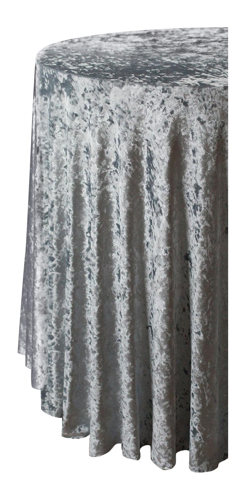 SHINY VELVET ROUND tablecloth HUGO in grey #826