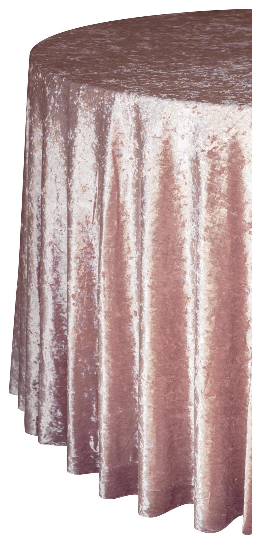 SHINY VELVET ROUND tablecloth HUGO in dusty pink #825